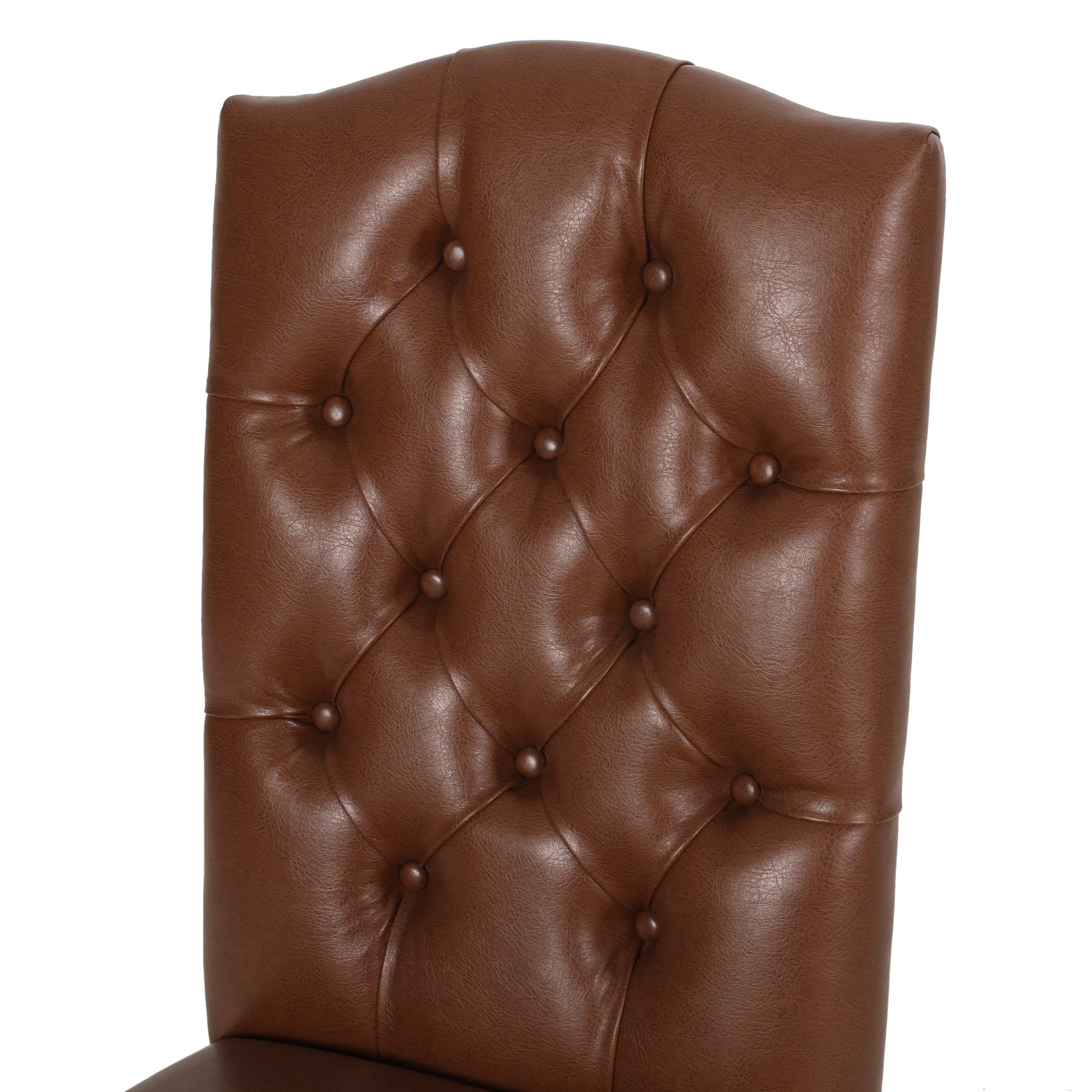 Harriet Kd Tufted Dining Light Brown Pu Leather