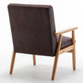 25.38'' Wide Classic Mid Century Modern Arm Chair, Dark Brown Dark Brown Microfiber
