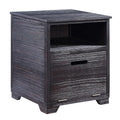 Antique Black End Table With Drop Down Door Antique Black Wood