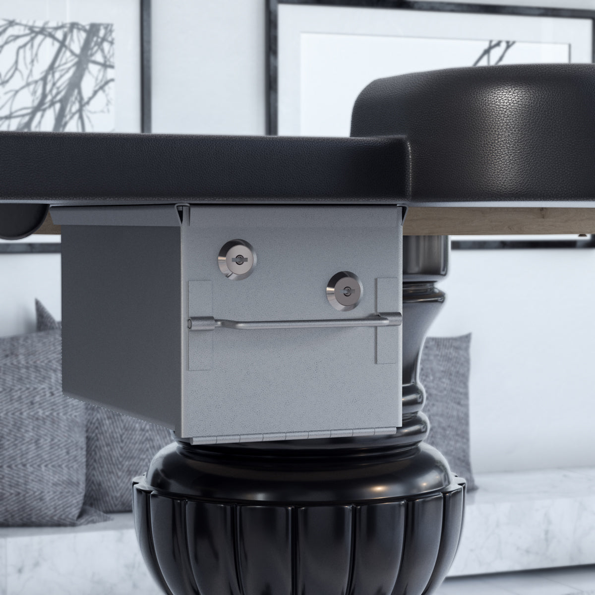 96" Poker Table For Texas Holdem Casino Game Premium Aura Oval With Waterproof Felt Cup Holders Chips Tray Drop Box Black Black Primary Living Space Modern Wood