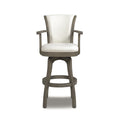 Williams 31 Swivel Bar Stool With Armrests, Natural White Linen White Foam Linen