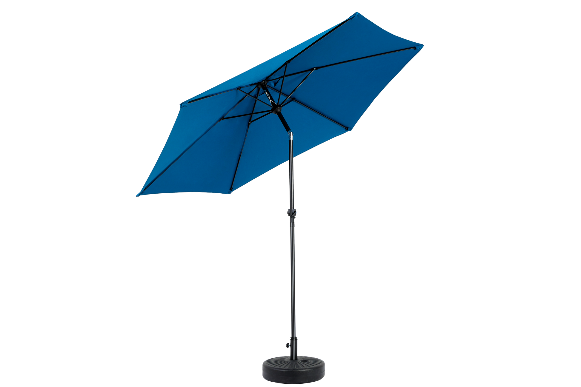 9Ft Outdoor Patio Umbrella Outdoor Table Umbrella With Push Button Tilt And Crank, Market Umbrella 6 Sturdy Ribsdeck, Backyard, Pool Base Not Included Dark Blue Dark Blue Garden & Outdoor Steel