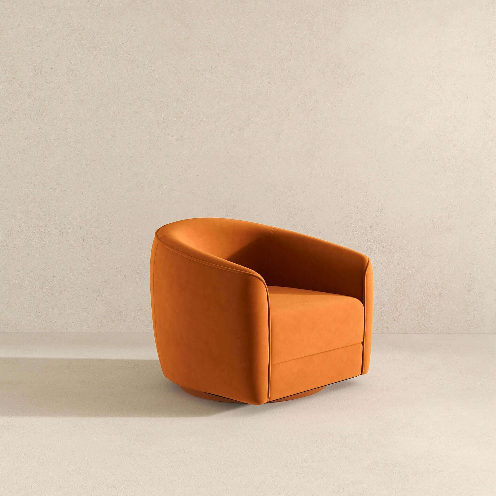 Elise Mid Century Modern Burnt Orange Velvet Swivel Chair Burnt Orange Mid Century Modern Foam Velvet