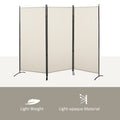 Homcom 6' 3 Panel Room Divider, Indoor Privacy Screen For Home, Beige Beige Polyester