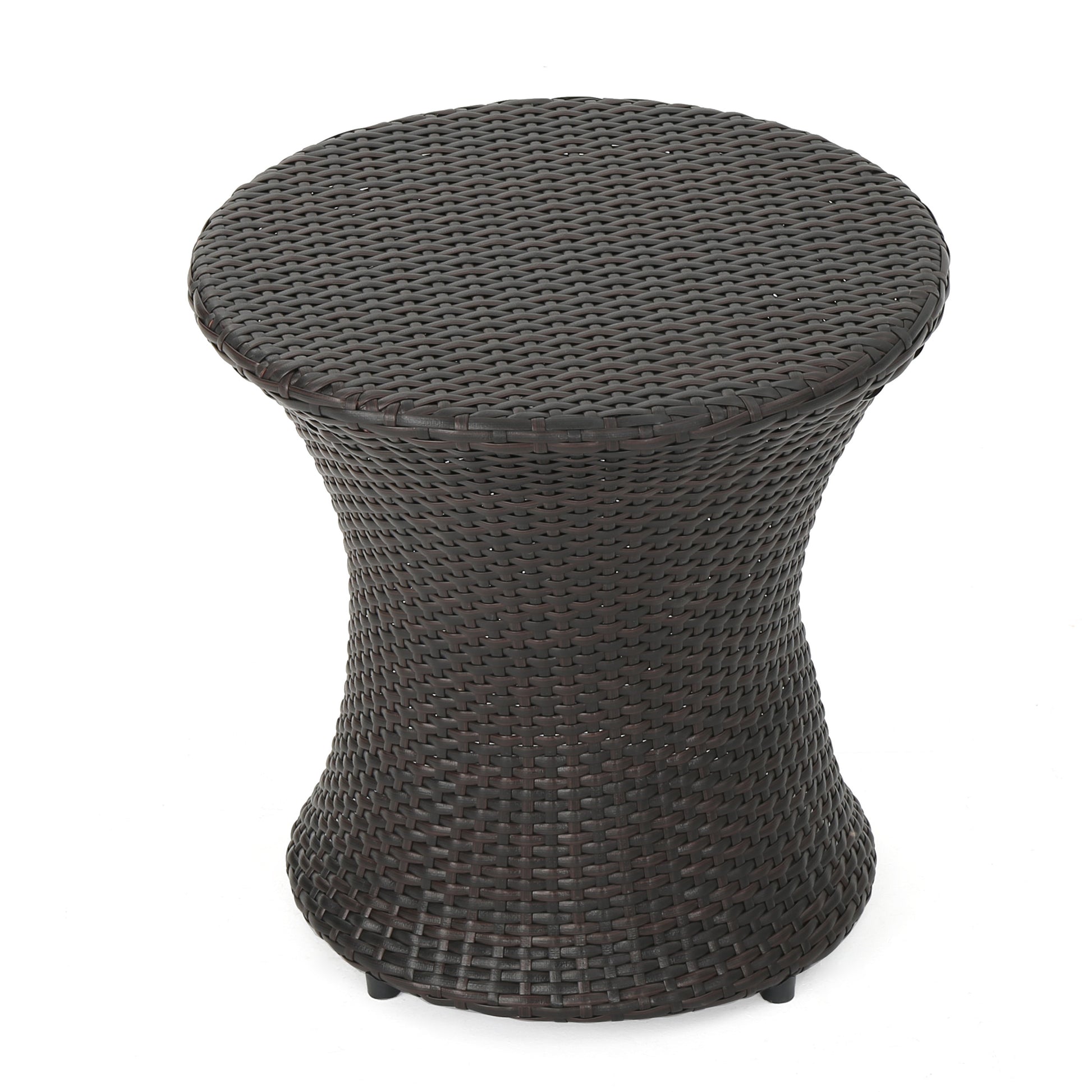 Kono Hourglass Table No Glass Top Brown Multi Rattan