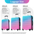 Hardshell Luggage Sets 3 Piece Gradient Color Expandable Suitcase With Spinner Wheels And Tsa Lock Lightweight 20