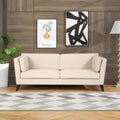 Mirod 3 Seater Fabric Sofa,With Birch Legs,Study And Living Room Beige Fabric 3 Seat