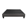 Contemporary 14 In. Platform Mattress Foundation, Cal King Size Upholstered Bed Base, Dark Gray Box Spring Not Required California King Dark Gray Wood Contemporary Bed Frame Polyester Polyester Plywood