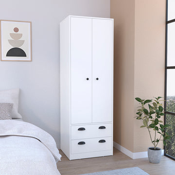 St Monans Armoire With Double Door And 2 Drawers White White Particle Board