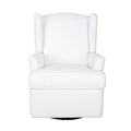 Hemingway Wingback Recliner In White White Fabric