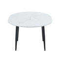 Table And Chair Set.Modern Extendable Mdf Dining Table.The Table Has A Telescopic Design, Suitable For Gatherings Of Different Size.Paired With 4 Light Gray Chairs With Pu Cushions And Metal Legs. Light Gray,White Seats 4 Mdf Metal