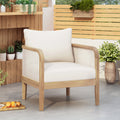 Outdoor Acacia Wood Patio Club Chair, Textilene Patio Furniture,Waterproof Thick Cushion Deep Seating For Porch, Garden, Backyard, Balcony, Weight Capacity 400Lbs, Light Teak Finish, Beige Yes Deep Seating Light Teak Garden & Outdoor Foam Acacia Wood