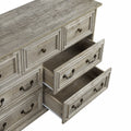 Farmhouse 7 Drawers Dresser For Bedroom, Rustic Chest Of Drawers With Natural Texture, Vintage Design, Storage Dressers Organizer For Bedroom, Living Room, Hallway, Antique White Ancient Oak Gray