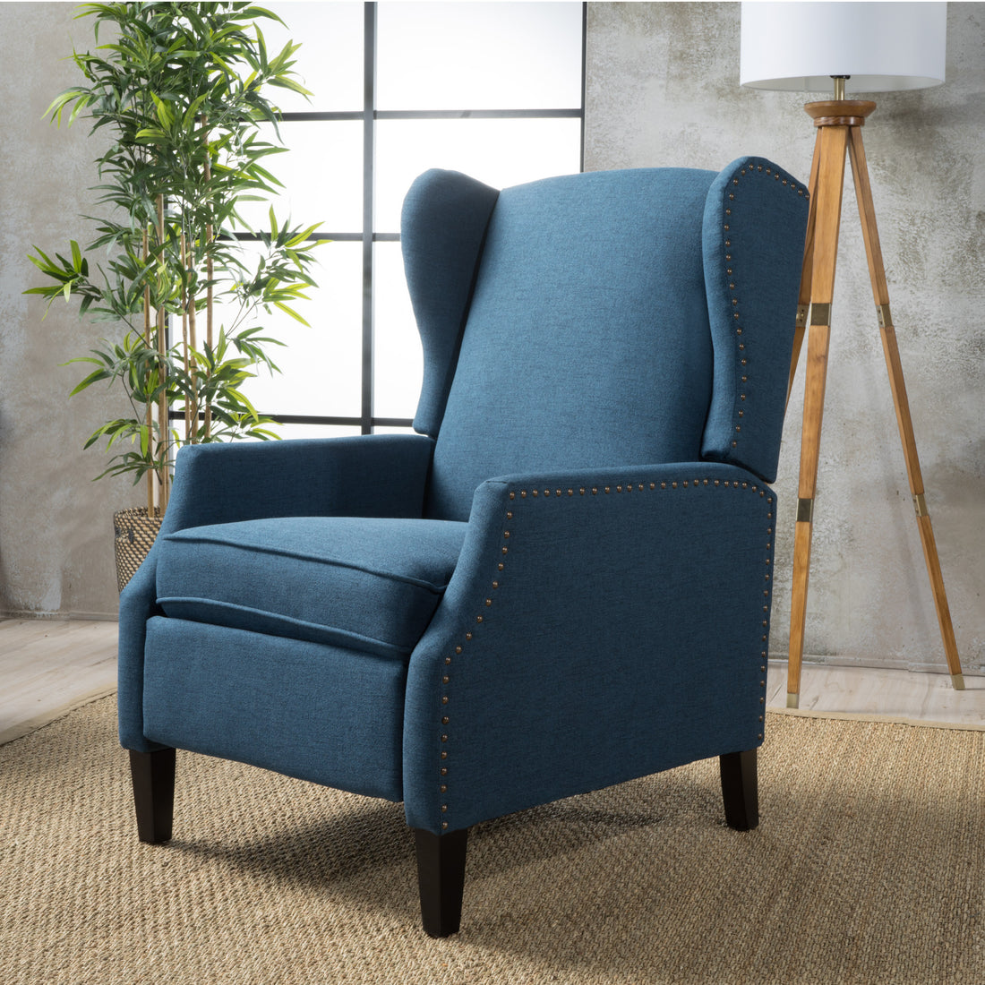 Recliner Navy Blue Fabric