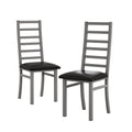 Metal Dining Chairs Set Of 2, Steel Legs And Pu Leather Seats, High Back Armless Dining Chairs, For Kitchen, Living Room, Grey Grey Steel
