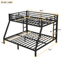 Metal Full Xl Over King Bunk Bed For Teens And Adults,Space Saving Noise Reduced No Box Spring Needed, Black Full Xl Black Metal