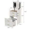 3 In 1 Vanity Desk With Open Top Mirror,Small Make Up Vanity Set With Visible Glass Desktop,Compact Makeup Vanity With 3 Drawers,Dressing Table For Bedroom White White Drawer 3 Drawers Bedroom Ball