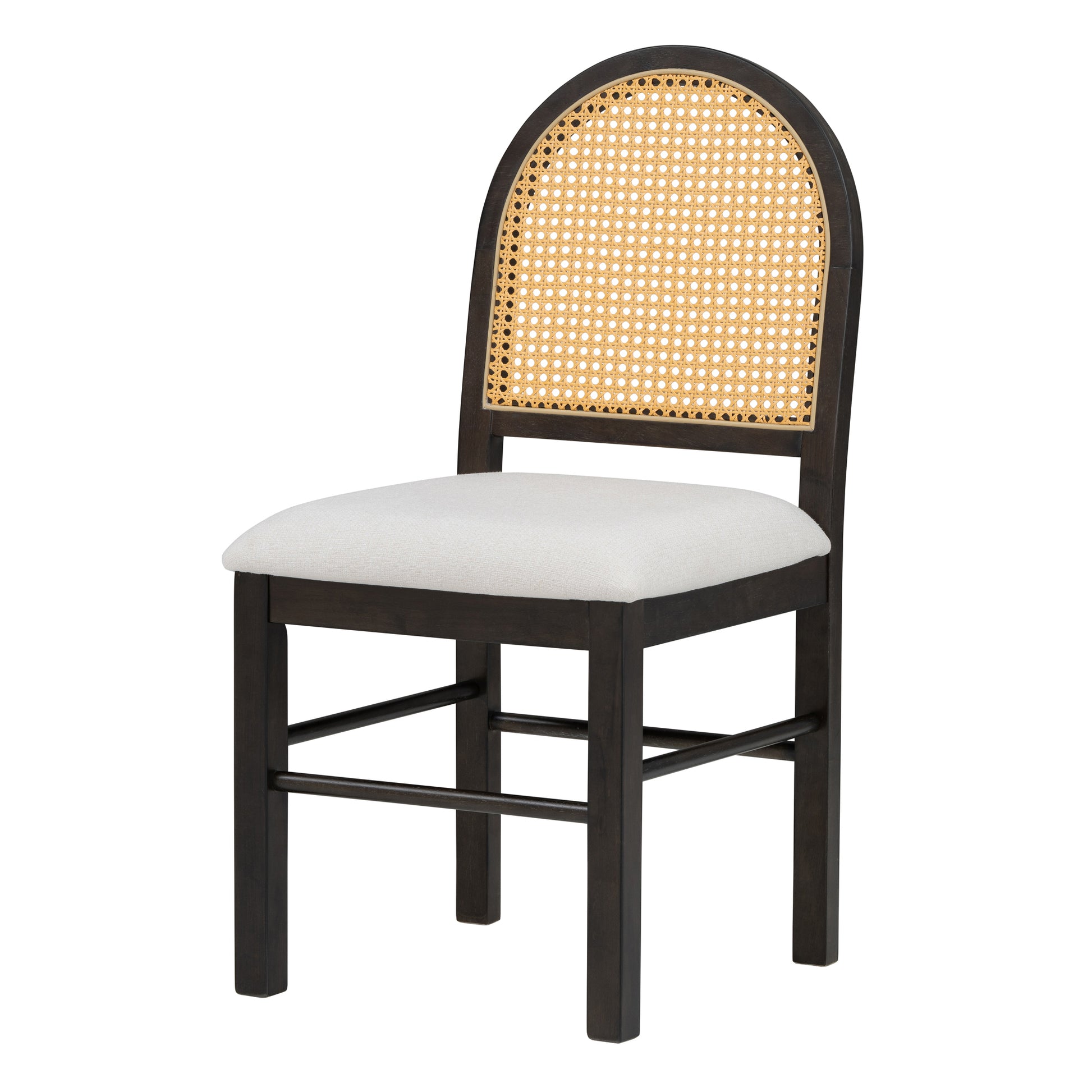 5 Piece Retro Functional Dining Set With 1 Extendable Dining Table And 4 Upholstered Chairs With Rattan Backrests For Dining Room And Kitchen Espresso Espresso Solid Wood Mdf