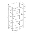 Bookshelf, Bookcase, 4 Tier, 48