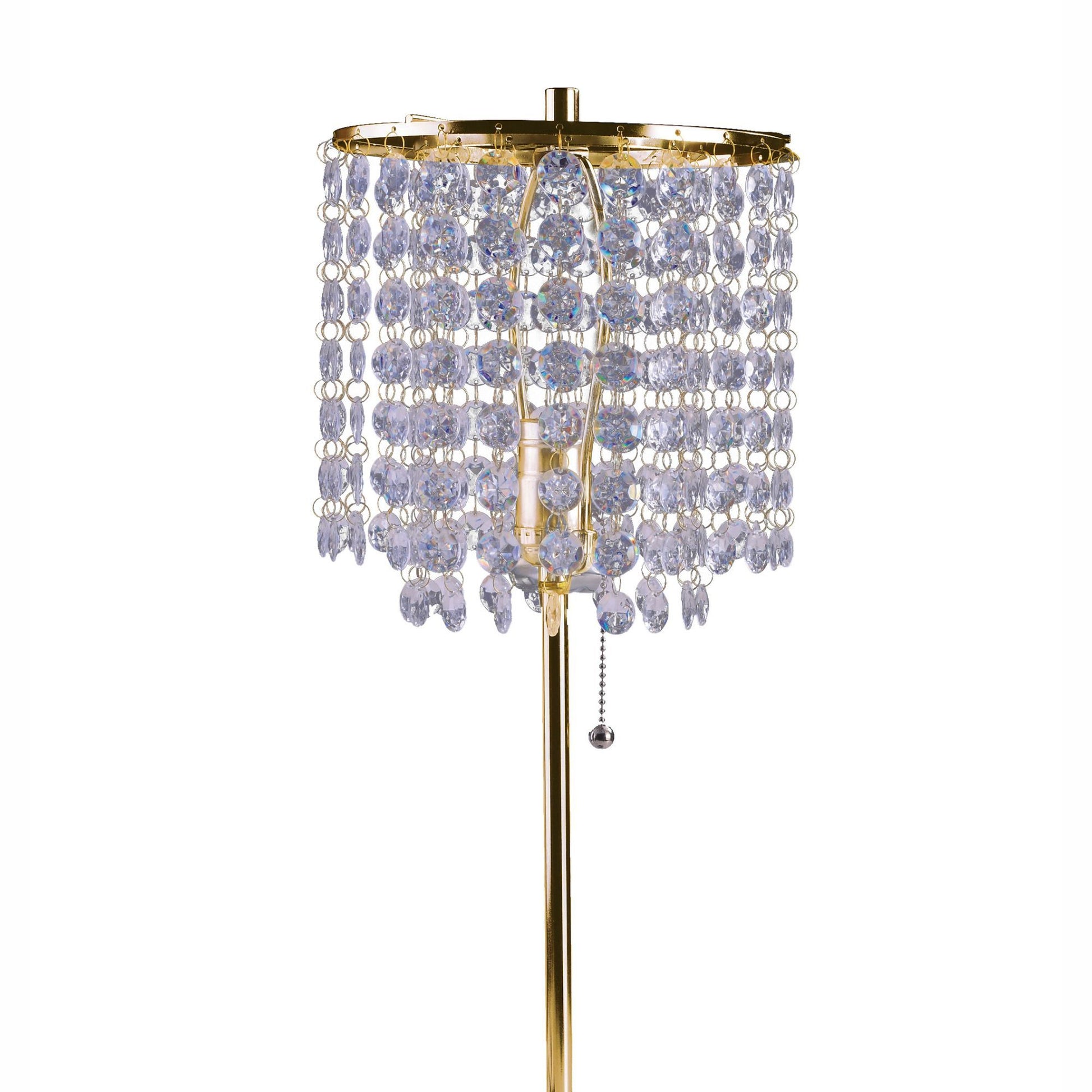 20.25" Tall Metal Table Lamp" Deco Glam" With Gold Finish And Crystal Accents Gold Metal