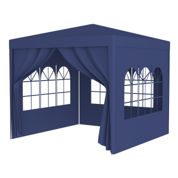 10'X10' Party Tent Outdoor Heavy Duty Gazebo Wedding Canopy 4 Removable Walls ,Blue Blue Steel