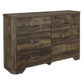 Rustic Brown Finish Dresser With Storage Drawers Clipped Corners Transitional Style Wooden Bedroom Furniture 1Pc Brown Bedroom Transitional Wood