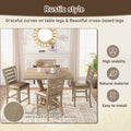 5Pcs Set Counter Table Set Square Counter Table Solid Wood Modern Farmhouse Rustic Look Distressed Look Light Brown Dining Room Fixed Table Rubberwood Square Dining Table With Chair Wood Grayish Brown Ladder Back Seats 4 48 Inches American