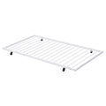 Full Size Metal House Bed With Fence, With Trundle, White Full White Metal