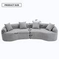 4 Seater Grey Sofa With Chenille Fabric, 30D ,60 Hardness Full Sponge,4 Pillow For Living Room, Home Furniture Sleeper Sectional Sofa For Apartment Grey Chenille Primary Living Space Medium Firm