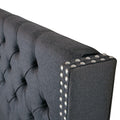 Queen Bed In Blue Gray Queen Gray Fabric