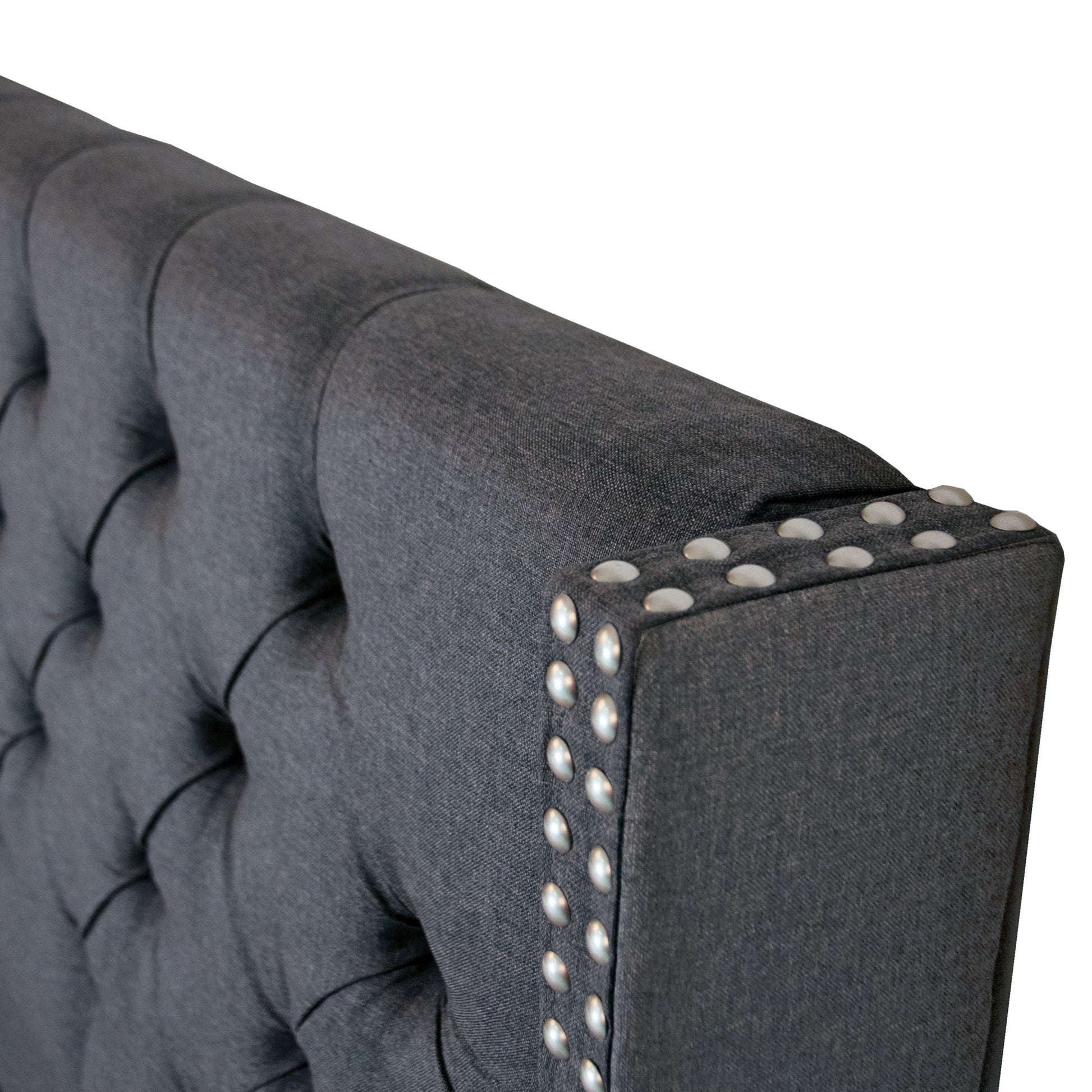 Queen Bed In Blue Gray Queen Gray Fabric