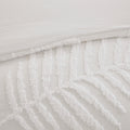 3 Piece Tufted Cotton Chenille Palm Comforter Set Off White Full Queen Queen Off White Cotton