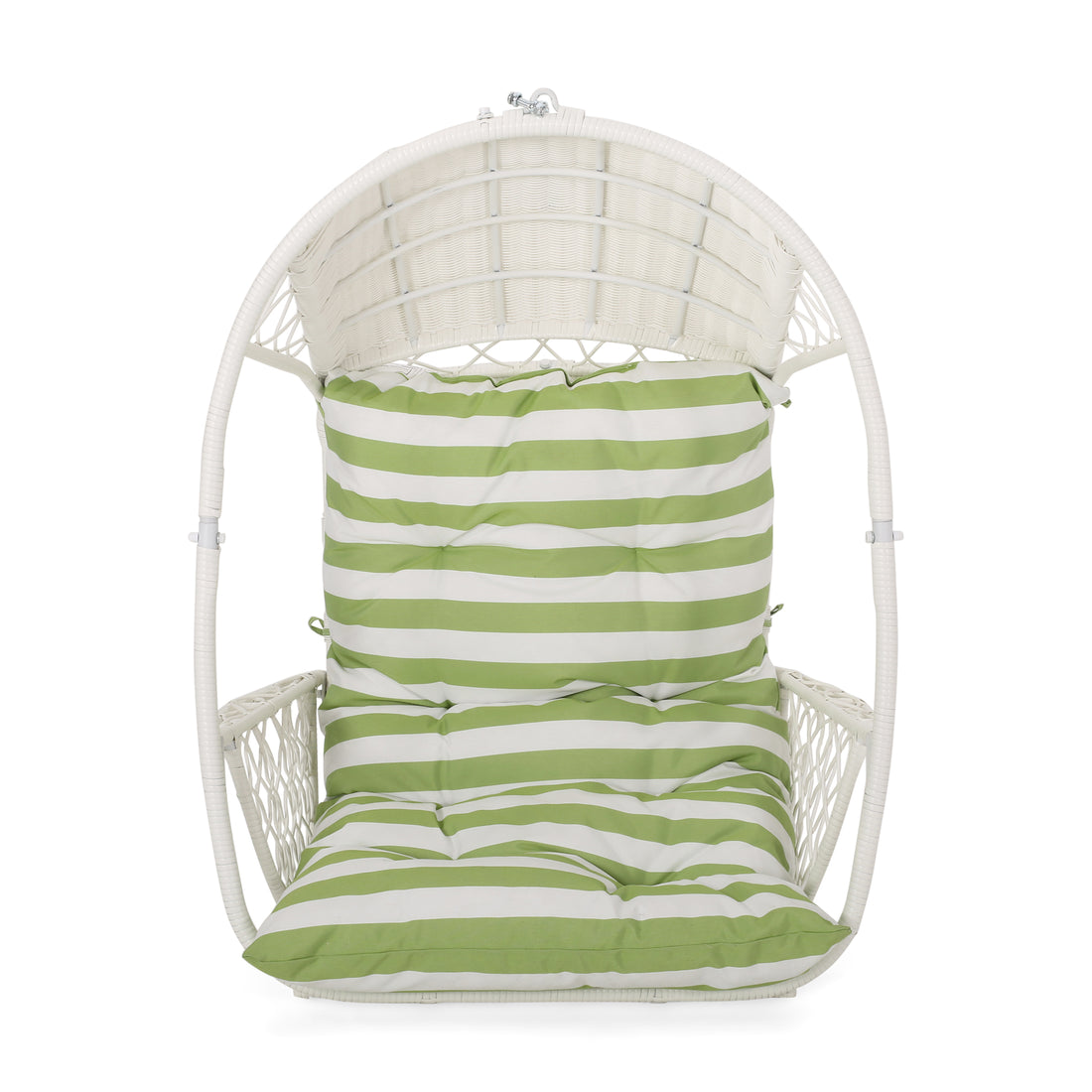 Malia Hanging Chair White Green Fabric