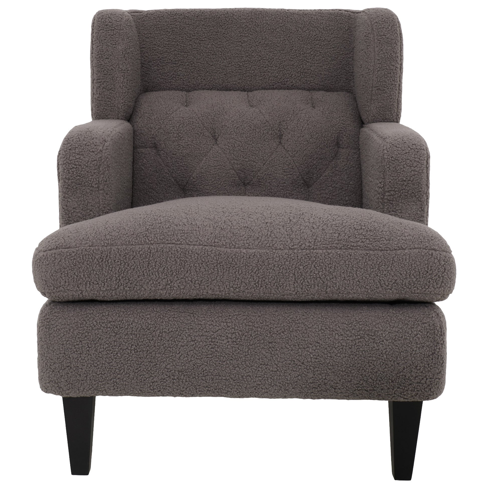 Upholstered Accent Chair Tufted Armchair For Living Room And Bedroom, Russet Brown Brown Birch Foam Teddy
