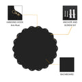 Solid Wood Wavy Mirror Black Vanity Mirror Wall Decor 36