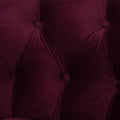La Rosa Victorian Tufted Upholstered Accent Chair, Burdy Velvet Burgundy Foam Velvet