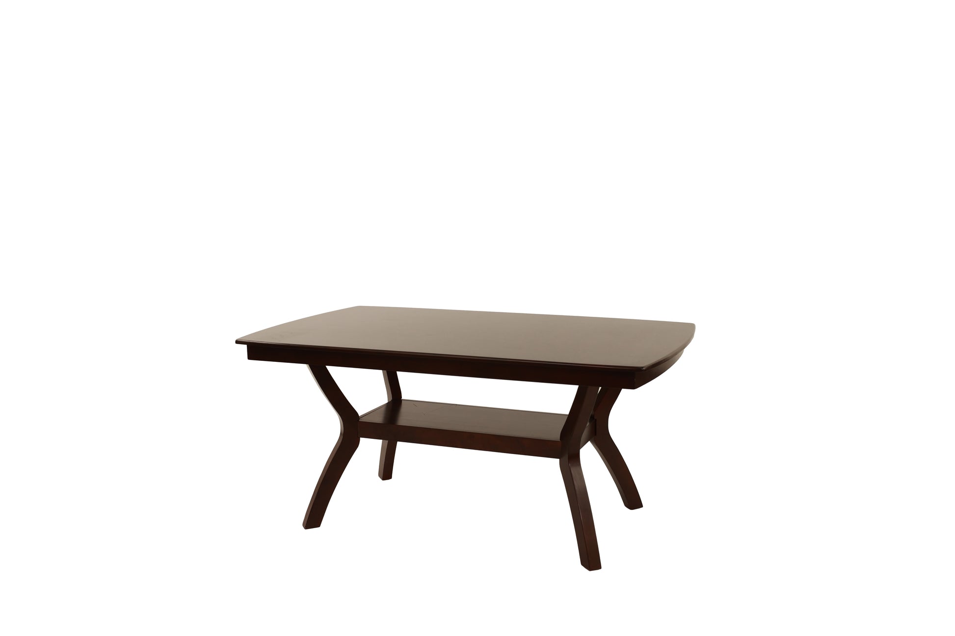 Formal Look 1Pc Dining Table W Shelve Solidwood Espresso Finish Dining Room Furniture Espresso Espresso Dining Room Classic,Contemporary,Modern,Transitional Rubberwood Rectangular Kitchen & Dining Tables Rectangular Solid Wood