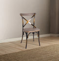 Antique Copper And Antique Oak Cross Back Side Chair Solid Oak Dining Room Rustic Side Chair Fir Cross Back 1 Wood Metal