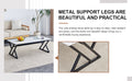 A Modern Minimalist Style White Marble Patterned Coffee Table With Black Metal Legs. Computer Desk. Game Table. Tea Table. Ct Xx White Black Sintered Stone