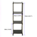 Korean Black 4 Tier Heavy Duty Stainless Steel Storage Shelving Unit, 100Lbs Shelf 49