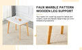 White Stone Burning Tabletop With Rubber Wooden Legs, Foldable Computer Desk, Foldable Office Desk,4 Modern Chairs Can Rotate 360 Degrees,The Seat Cushion Is Made Of Pu Material. Zd 1545Sc 003 White Sintered Stone