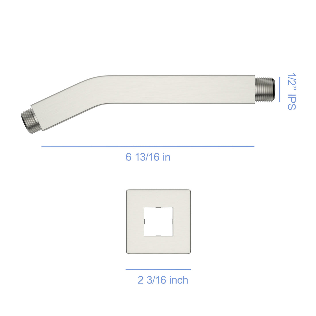 6" Shower Arm With Flange, Brushed Nickel Brushed Nickel Stainless Steel