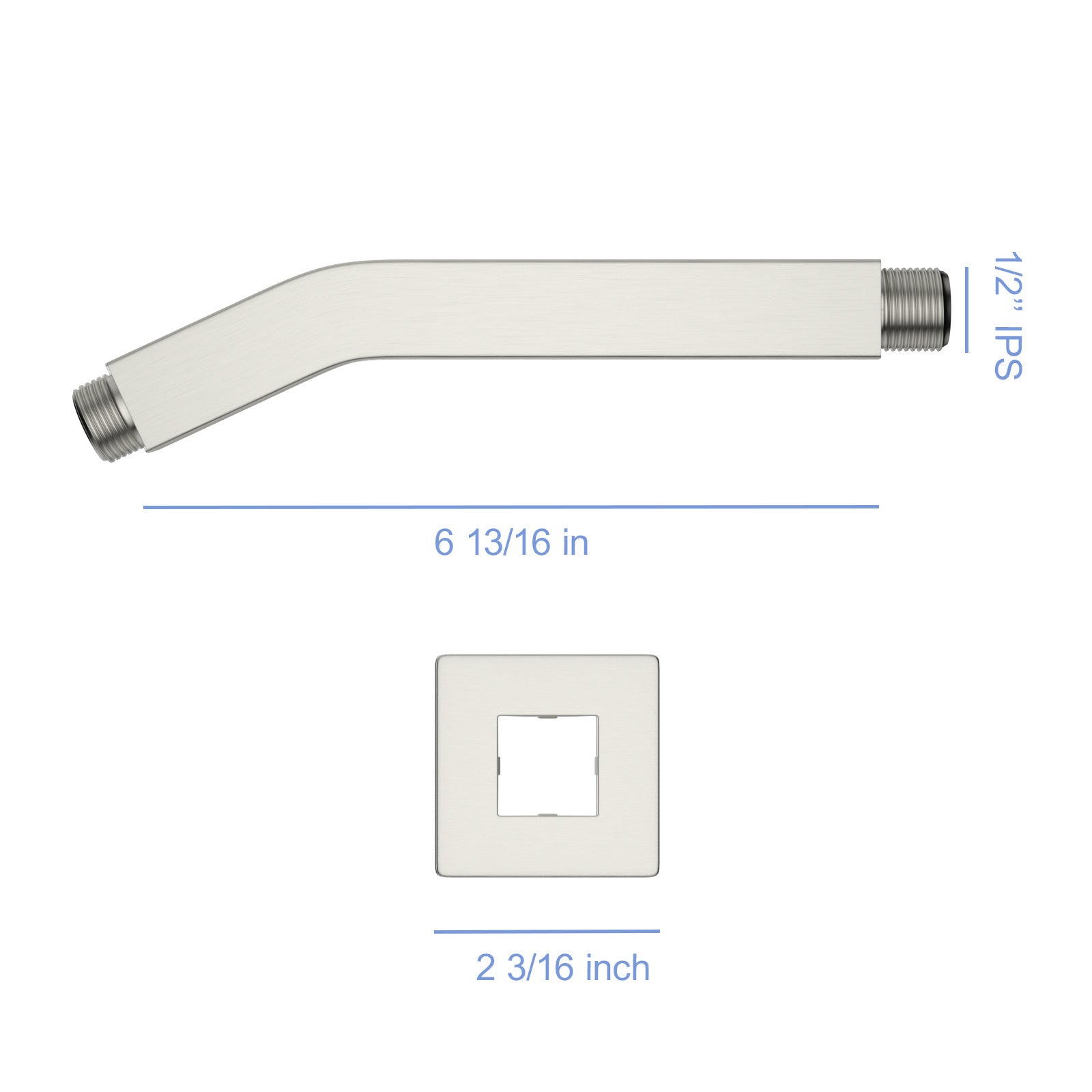 6" Shower Arm With Flange, Brushed Nickel Brushed Nickel Stainless Steel