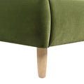 Roman Curved Headboard Upholstered Platform Bed, King, Olive Green Performance Velvet Box Spring Not Required King Olive Green Wood Foam Velvet Velvet