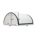 Single Truss Arch Storage Shelter W20'Xl30'Xh12' 11Oz Pe White Green Steel