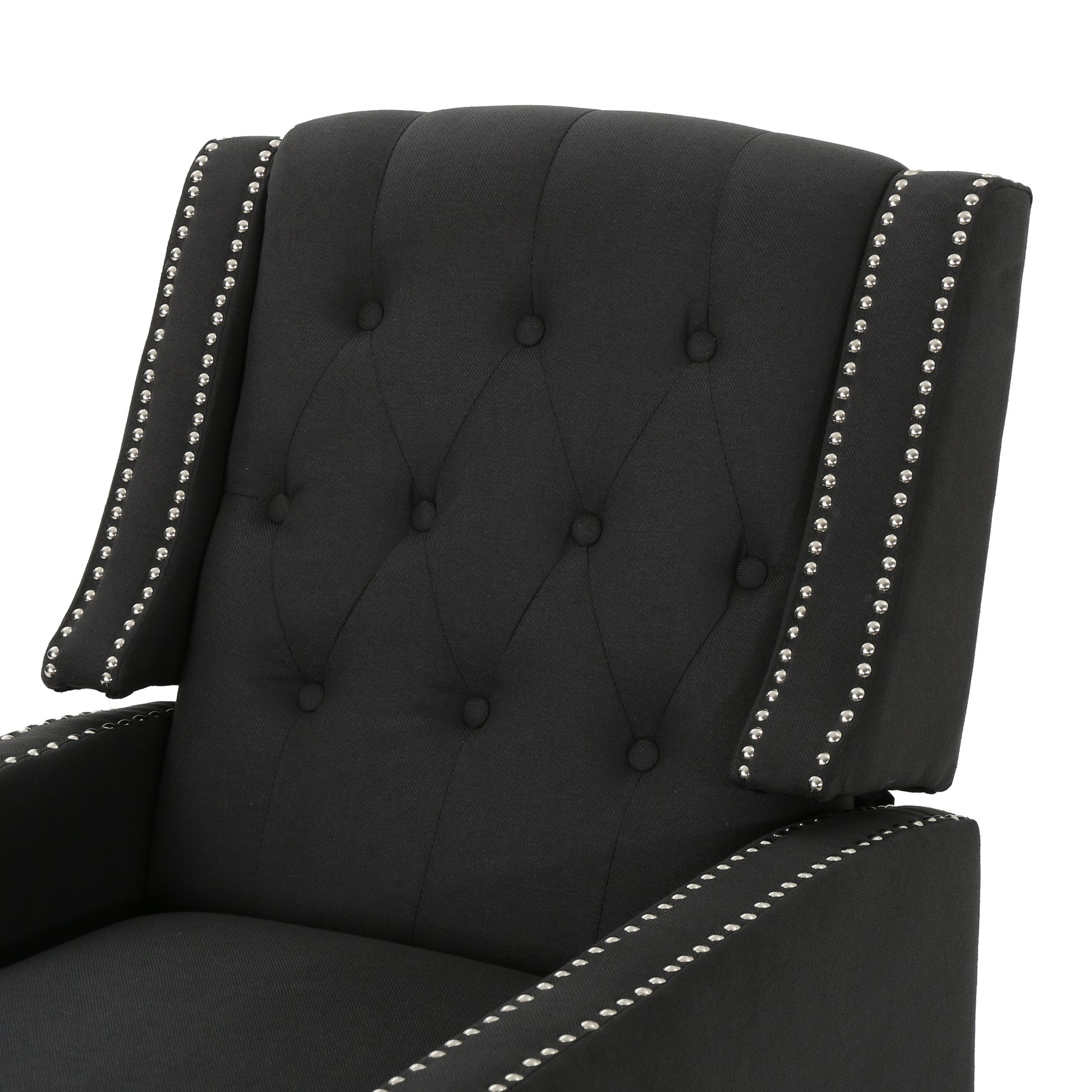 Classic Dark Grey Fabric Push Back Chair Dark Gray Fabric