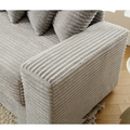Arrived Oversized Two Piece Couches, L Shaped Sofa, Corduroy, Left Chaise Daybed,With Armrests,Eight Throw Pillows,Corner Sofa,Easy To Assemble, Gray Gray Polyester Wood Primary Living Space Medium Soft Pillow Back Modern Square Arms Wood 3 Seat