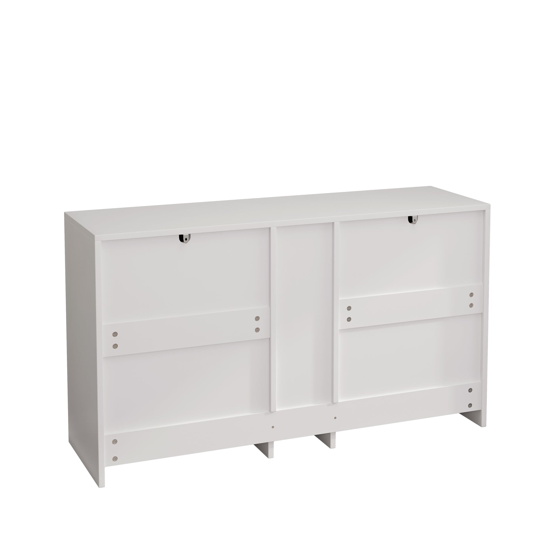 51.2 "Rattan Locker With Drawers, 9 Drawers, Metal Handles For Kitchen, Living Room, Bedroom White White Mdf