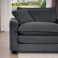 Mid Century Modern Sectional Set Of Two, One 3 Seater Sectional And One Single Seater Sectional With 2 Arm Pillows And 4 Throw Pillows, Living Room Sectional Grey Corduroy Fabric Grey Corduroy 4 Seat