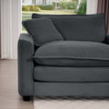 Modern Fabric Living Room Sofa With 4 Pillows Upholstered Large Deep Seating Loveseat, Grey Corduroy Grey Corduroy 2 Seat
